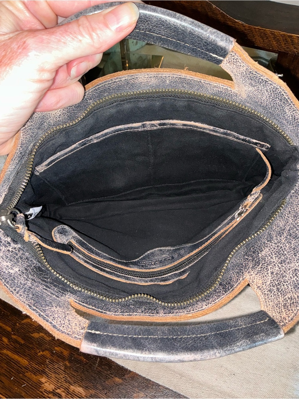 Bed Stu Leather Greenway Handbag Crossbody Bag Black Lux MSRP $265 - Picture 12 of 13